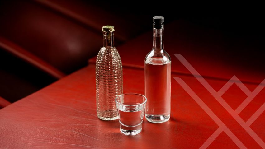 Premium spirits packaging showcasing molecular liquid alignment and bespoke design